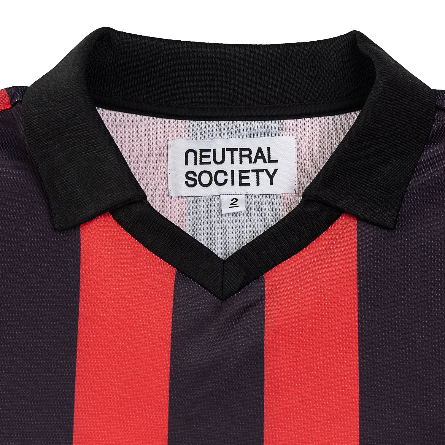 Neutral Society Not a Football Club Long Sleeve Jersey with Red Stripes - Perfect for Casual Wear, Sports Events, and Fan Merchandise