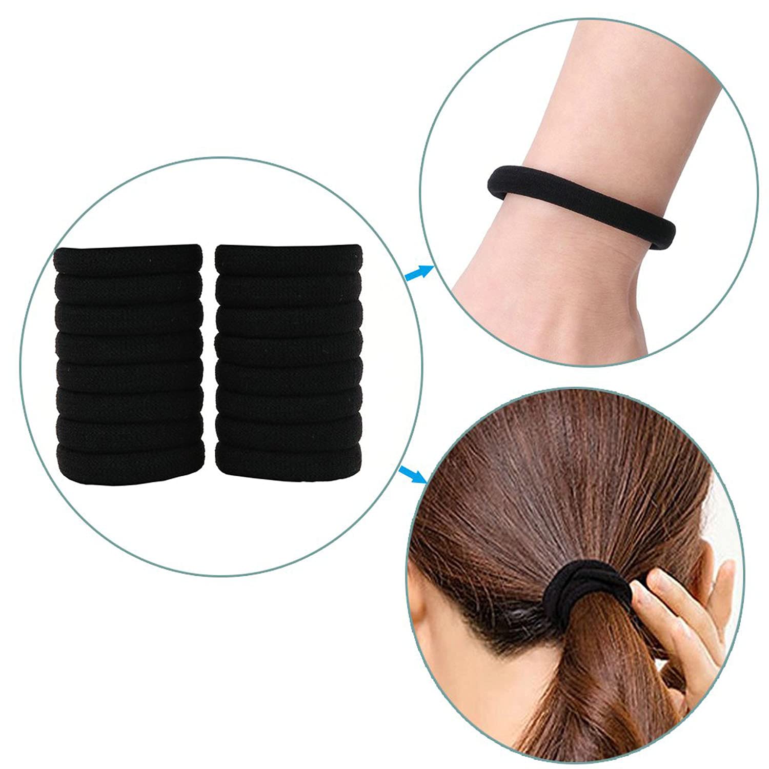 GuruEmbellish 12-Piece Hair Tic Tac Clips Set with 1 Zig Zag Headband & 30 Hair Ties - Women & Girls Hair Accessories Kit for School, Work, and Everyday Styling