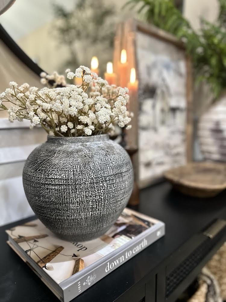 Handmade Ceramic Vase - Modern Farmhouse Decor for Coffee Table, Dining Table, Bookcase & Shelves - Perfect for Kitchen, Living Room & Office - 8.7