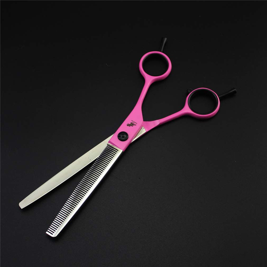 Professional Pet Grooming Scissors Set - 3 Piece Stainless Steel Kit (7 Inch) with Straight, Curved & Thinning Shears for Dogs, Cats & Small Animals - Perfect for Home Grooming & Professional Pet Salons