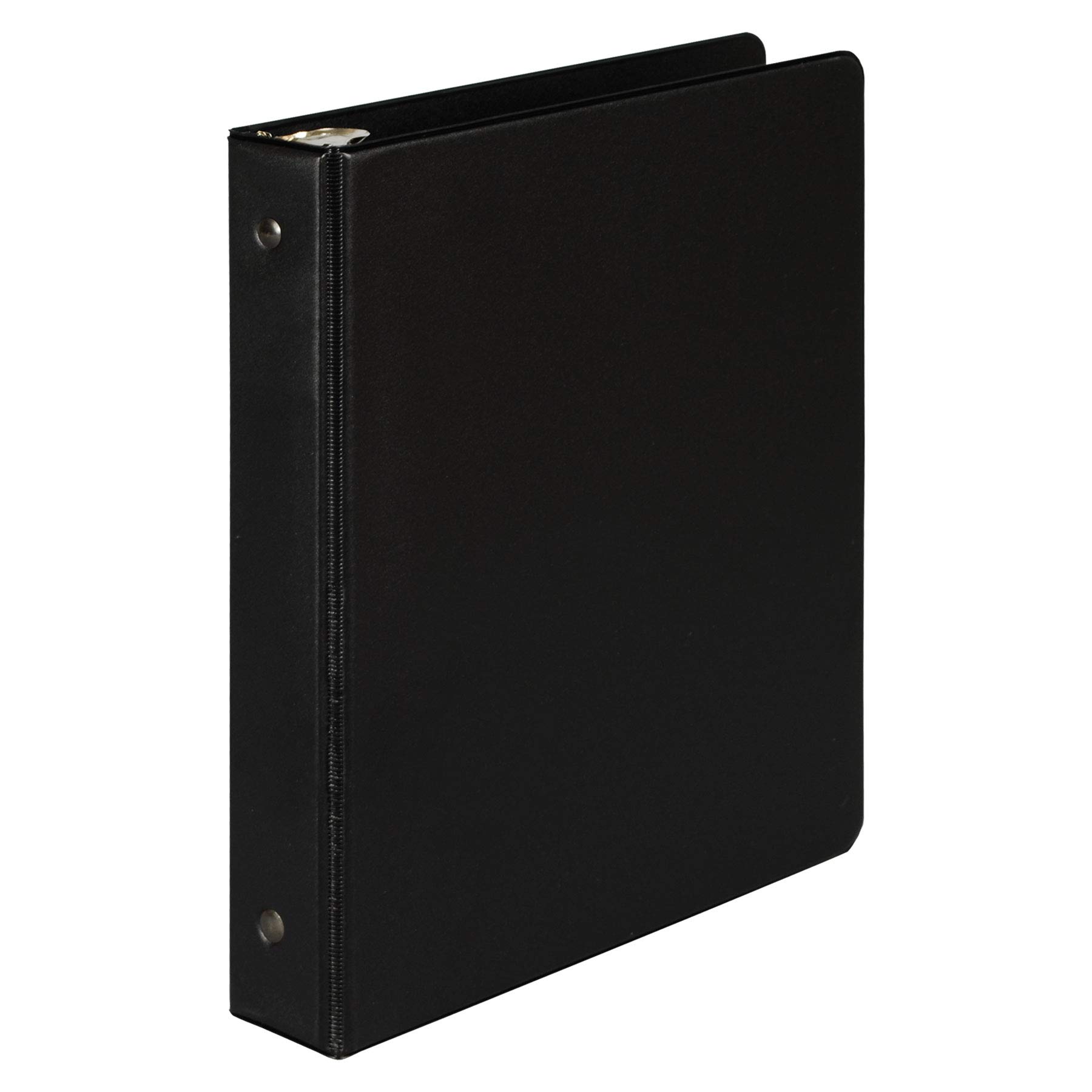 Samsill Economy 1 Inch Mini 3 Ring Binder - Made in USA, Round Ring Binder with Non-Stick Customizable Cover, Black (12300) - Perfect for School, Office & Home Organization