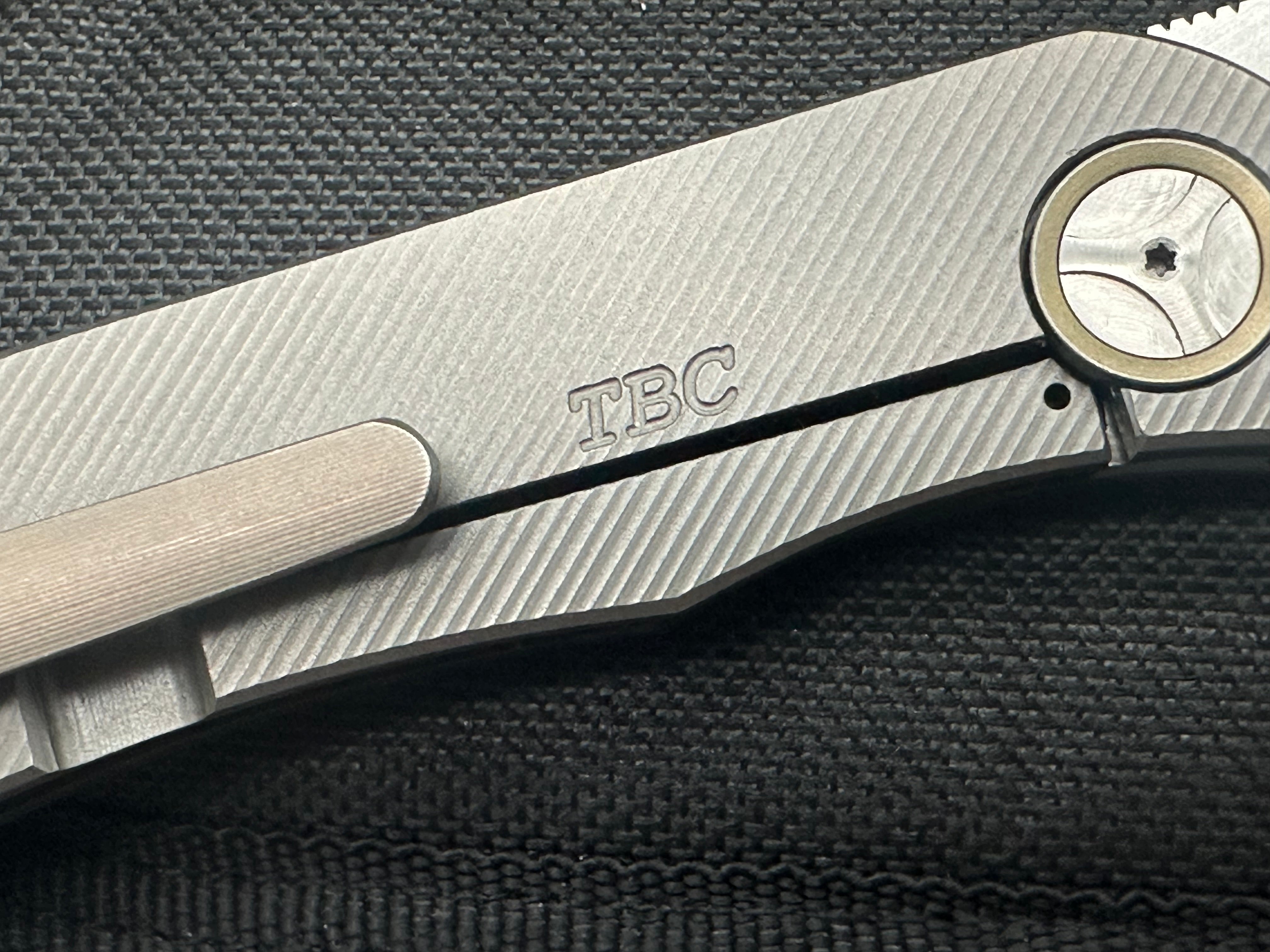 TBC Trevor Burger Custom LEXK Sheepsfoot SFL Pocket Knife - Titanium Handle with Snakeskin Carbon Fiber Inlay, Hand-Rubbed Satin M390 Steel Blade | EDC, Outdoor, Camping & Survival Knife