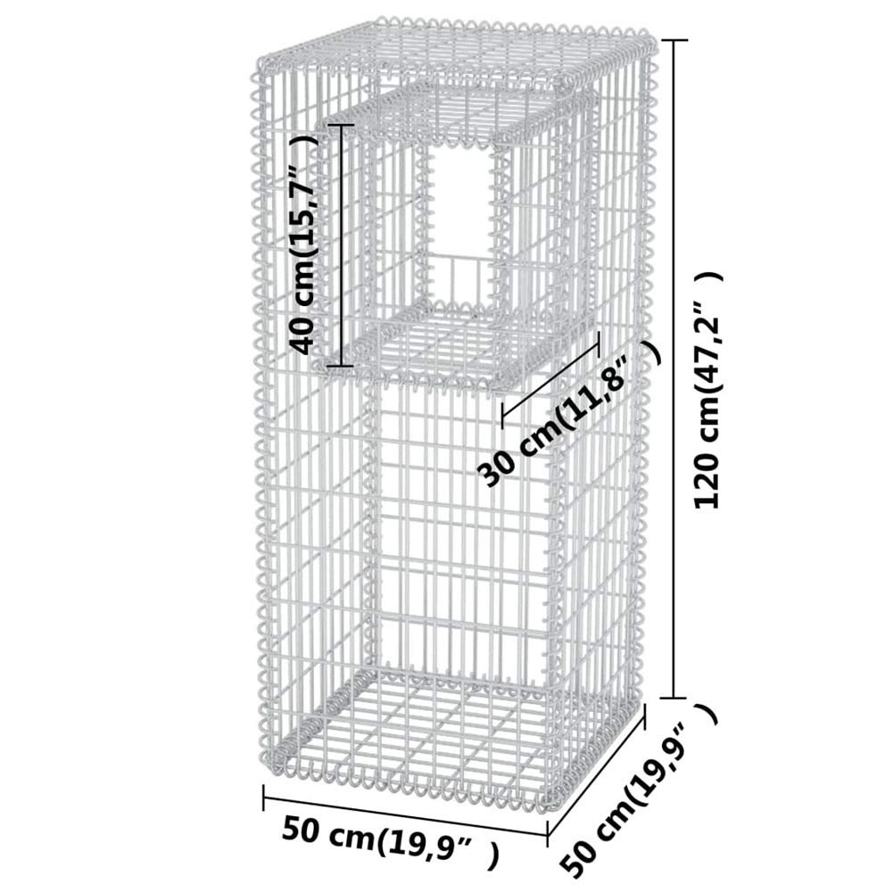 Galvanized Steel Gabion Basket - 2 Pack (19.7