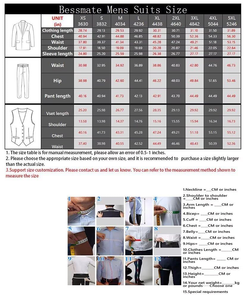 3-Piece Men's Slim Fit Double Breasted Wedding Suit Set - Blazer, Vest & Pants for Prom, Groom, Business & Formal Events | Premium Tailored Fit Tuxedo for Special Occasions