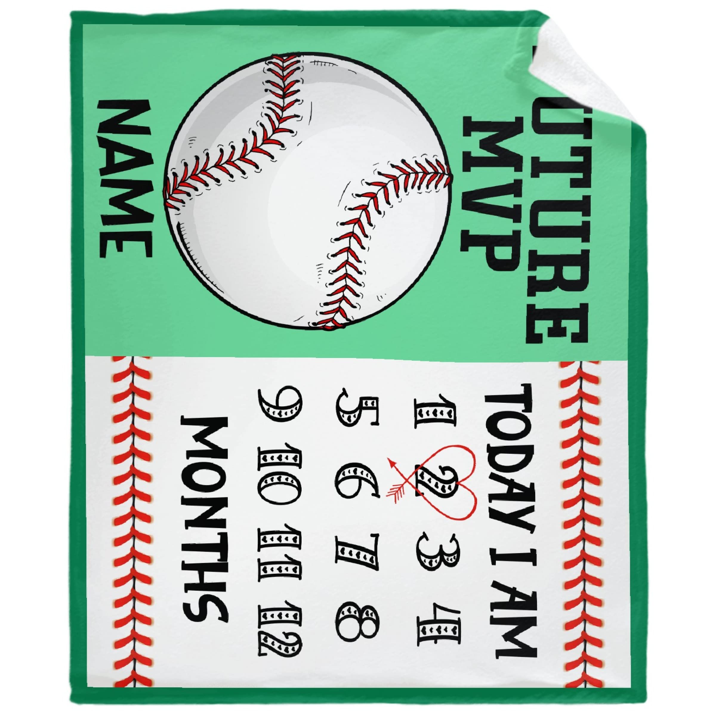 Personalized Baby Month Blanket with Name - Custom Newborn Milestone Blanket for Boys & Girls | 90
