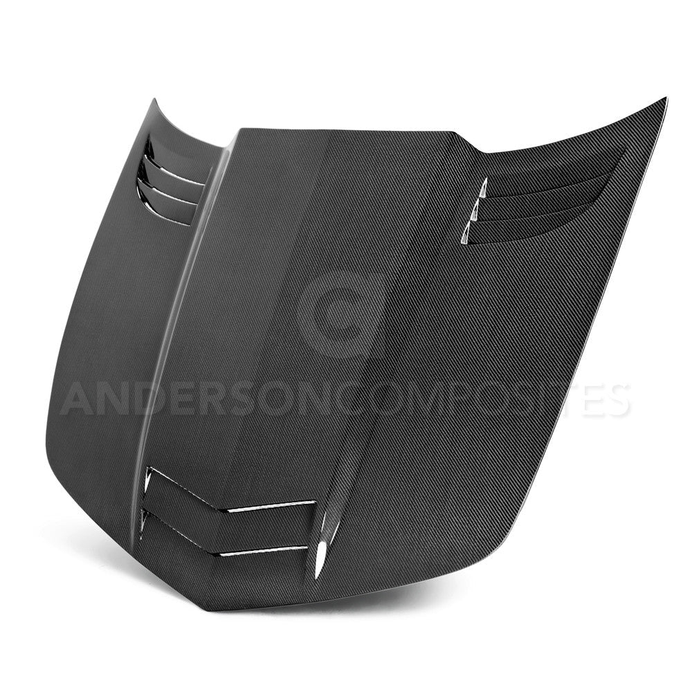 2010-2015 Chevrolet Camaro TTII Hood by Anderson Composites (AC HD1011CHCAM TT) - Carbon Fiber Replacement Hood for Performance Upgrades & Car Customization