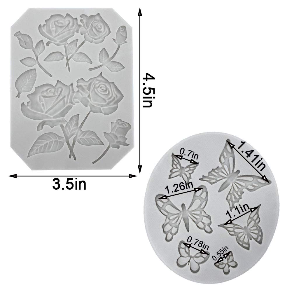 3 Pack Silicone Fondant Molds for Cake Decorating, Chocolate Making, Soap Crafting & Polymer Clay DIY Projects - Perfect for Baking, Candy Making & Handmade Gifts