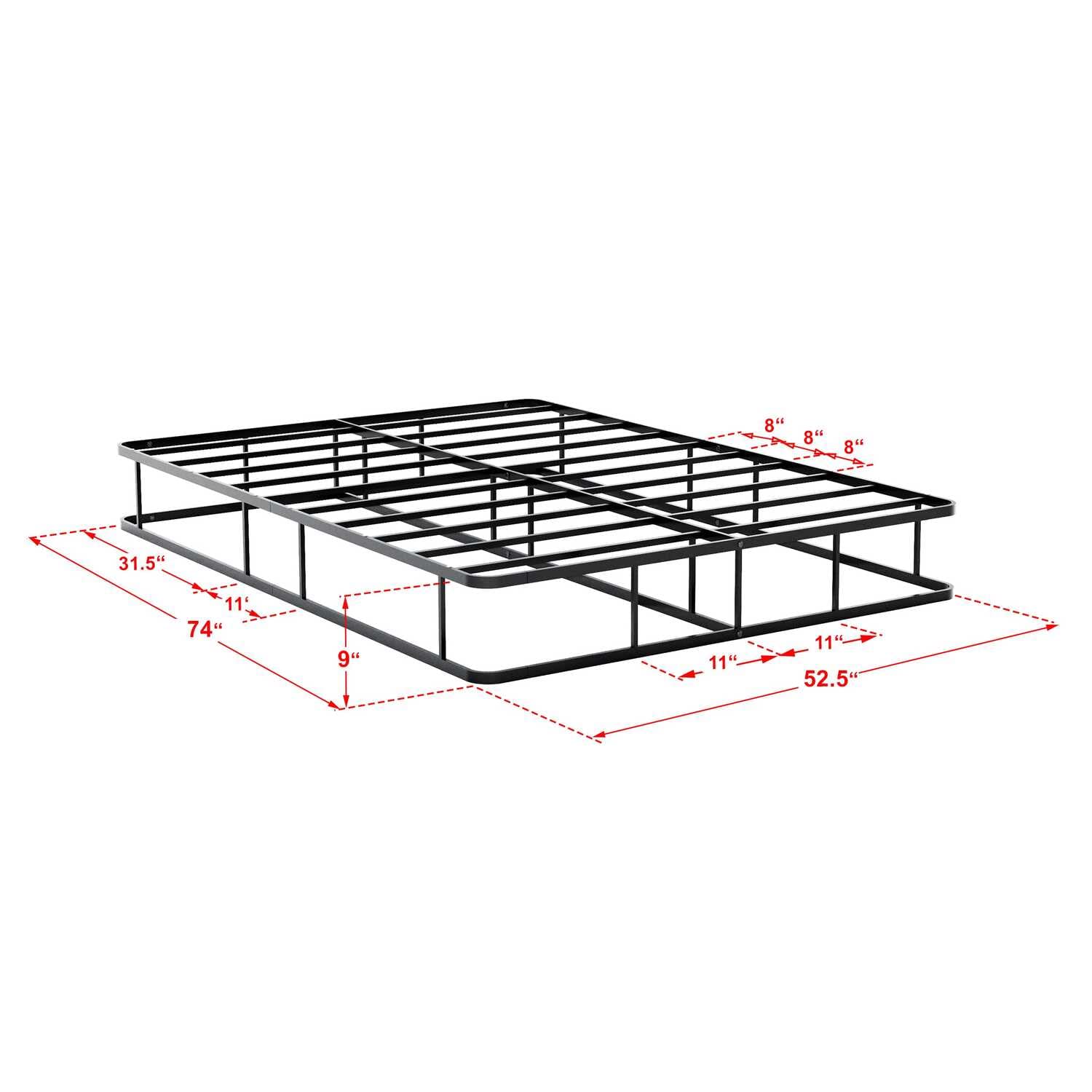 East West Furniture Dothan Full Bed Frame - Modern Black Metal Frame with Elegant Headboard & Footboard | Powder Coated for Durability | Perfect for Contemporary Bedrooms & Guest Rooms