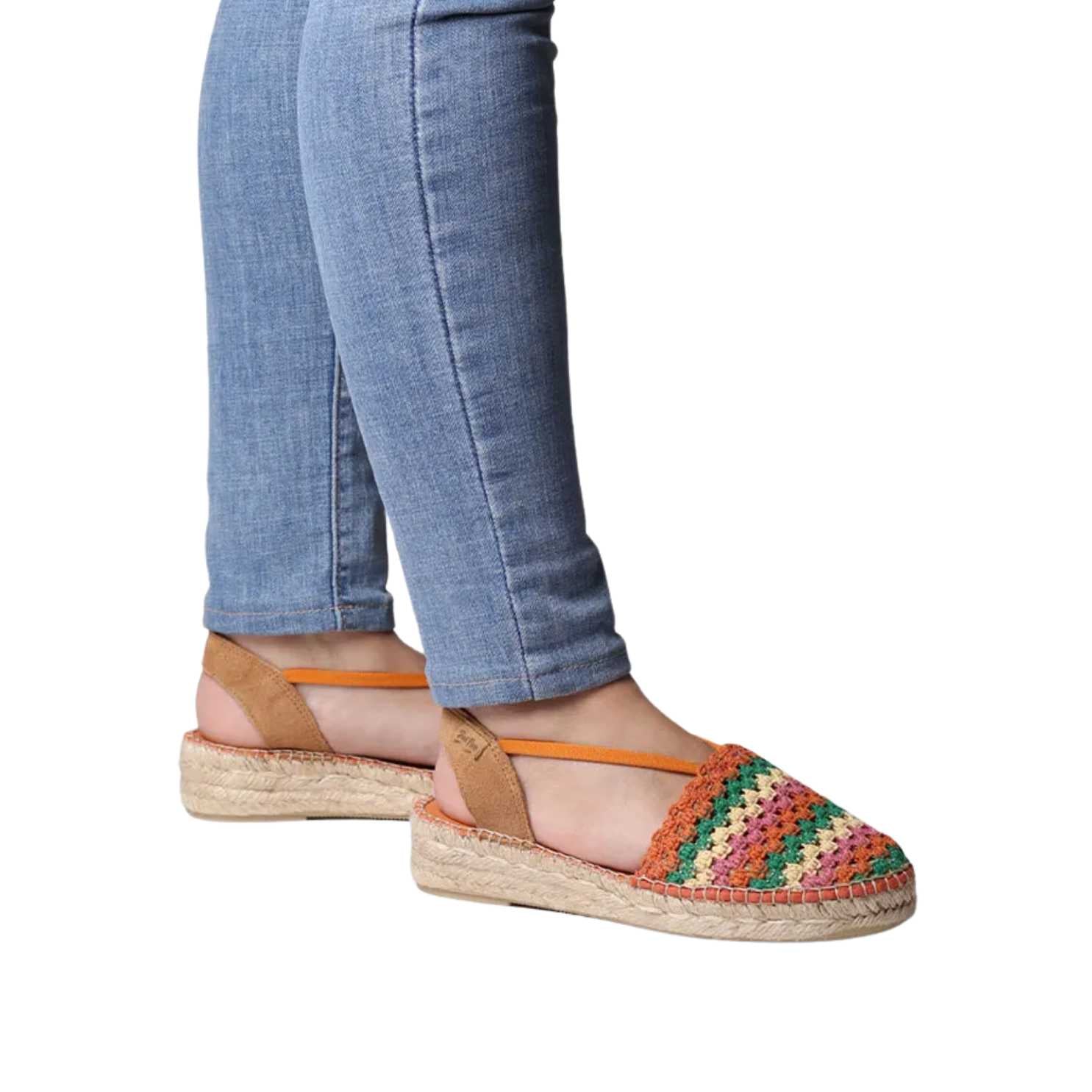 Women's Multicolor Cotton Blend Espadrilles - Emilia Comfortable Summer Slip-On Shoes for Beach, Vacation & Casual Wear