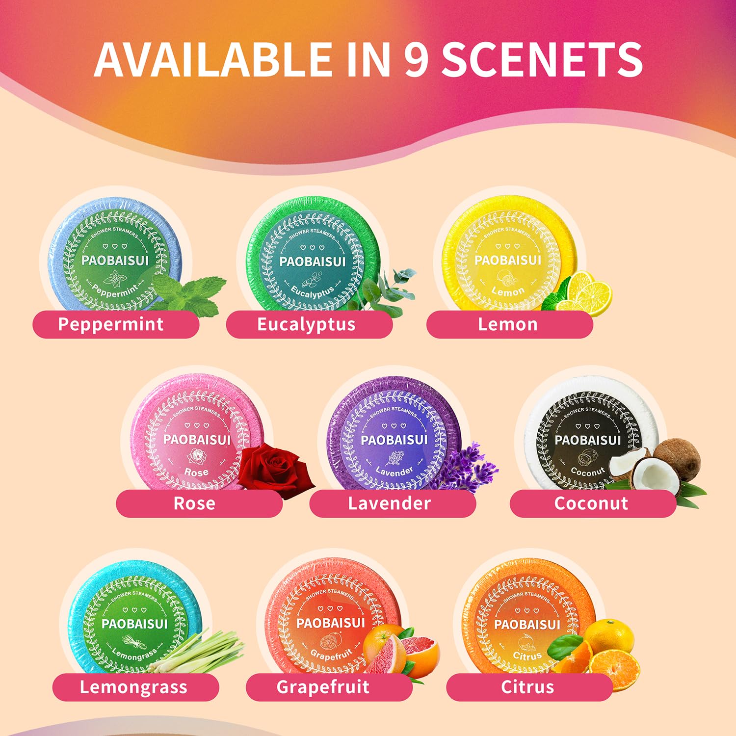 9 Pack Aromatherapy Shower Steamers with Essential Oils - Stress Relief Bath Bombs, Spa Gifts for Women, Birthday Gifts for Her - Relaxing Vapor Shower Tablets for Home Spa & Self-Care Routine