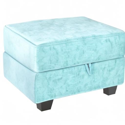 HONBAY Modular Square Ottoman for Sectional Sofa - Storage Footrest Seat Cube in Aqua Blue | Living Room Furniture, Home Decor, Comfortable Seating for Family Gatherings