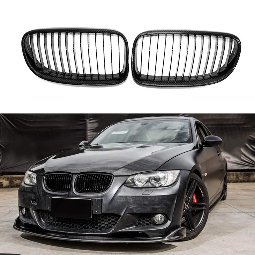 BMW E92 E93 328i 335i Carbon Fiber Front Grille (2010-2013 Models) - Upgrade Your Car's Style for Sporty Look & Better Airflow
