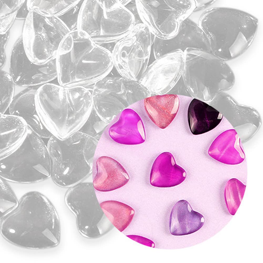 100PCS Heart-Shaped Flat Back Fake Nail Display Cards - Professional Nail Color Chart for Nail Art Practice, Salon & DIY Manicure - Nail Tips Sticks Color Guide for Beginners & Professionals