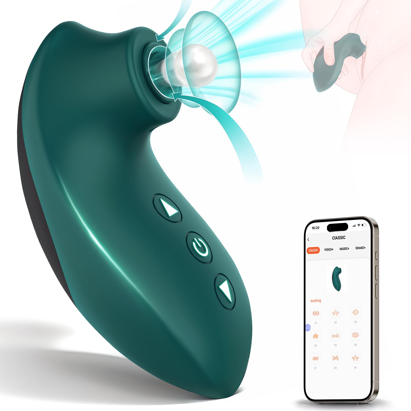 Premium Remote Control Vibrator for Women - 9 Powerful Suction & Vibration Modes, Ultra Quiet Clitoral Stimulator, Waterproof BDSM Sex Toy for Couples Play, Solo Pleasure & Sensual Exploration