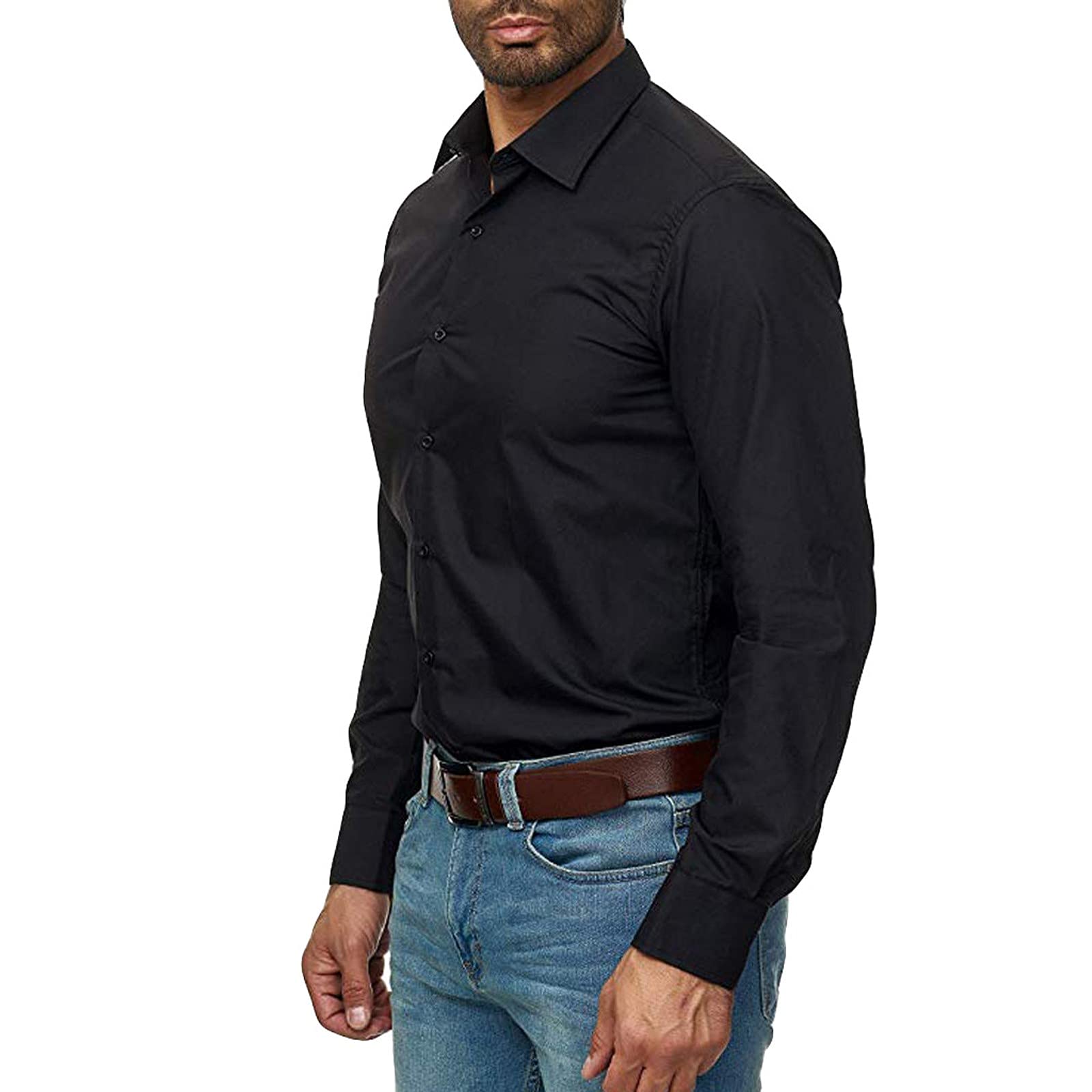 Men's Casual Button Down Dress Shirts - Long Sleeve Regular Fit Oxford Business Shirts for Work & Western Style | Perfect for Office, Weddings & Formal Events