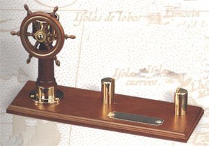 Vintage Ship Wheel Business Card Holder - Nautical Office Desk Decor for Professionals & Home Use | Perfect for Meetings, Gifts & Marine-Themed Spaces