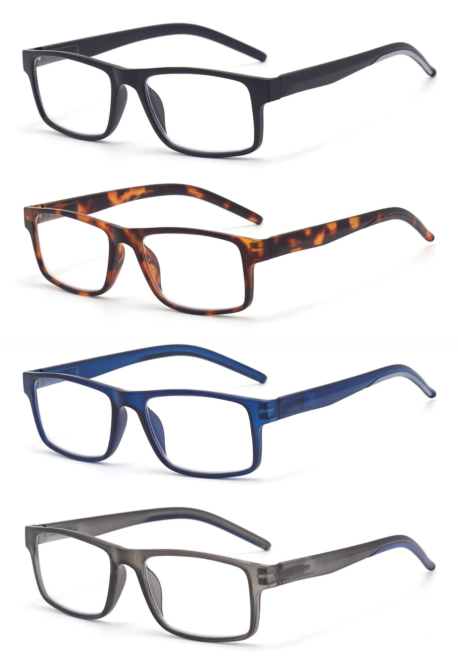 Blue Light Blocking Reading Glasses for Men & Women - Spring Hinge Computer Glasses SR20523 | Anti-Eye Strain for Office Work, Screen Time & Night Reading