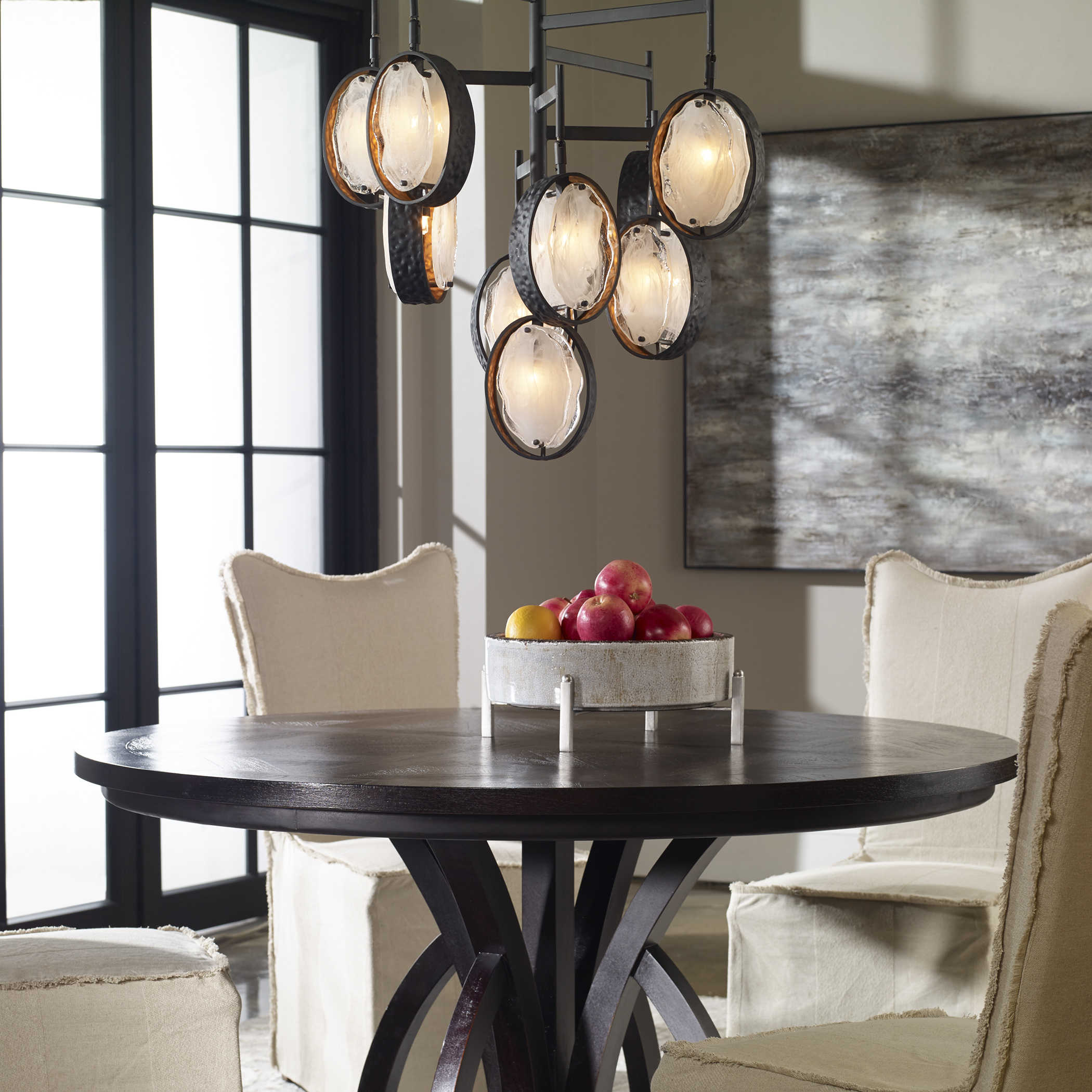 Nixin 9-Light Chandelier - Elegant Crystal Ceiling Light Fixture for Dining Room, Living Room & Bedroom
