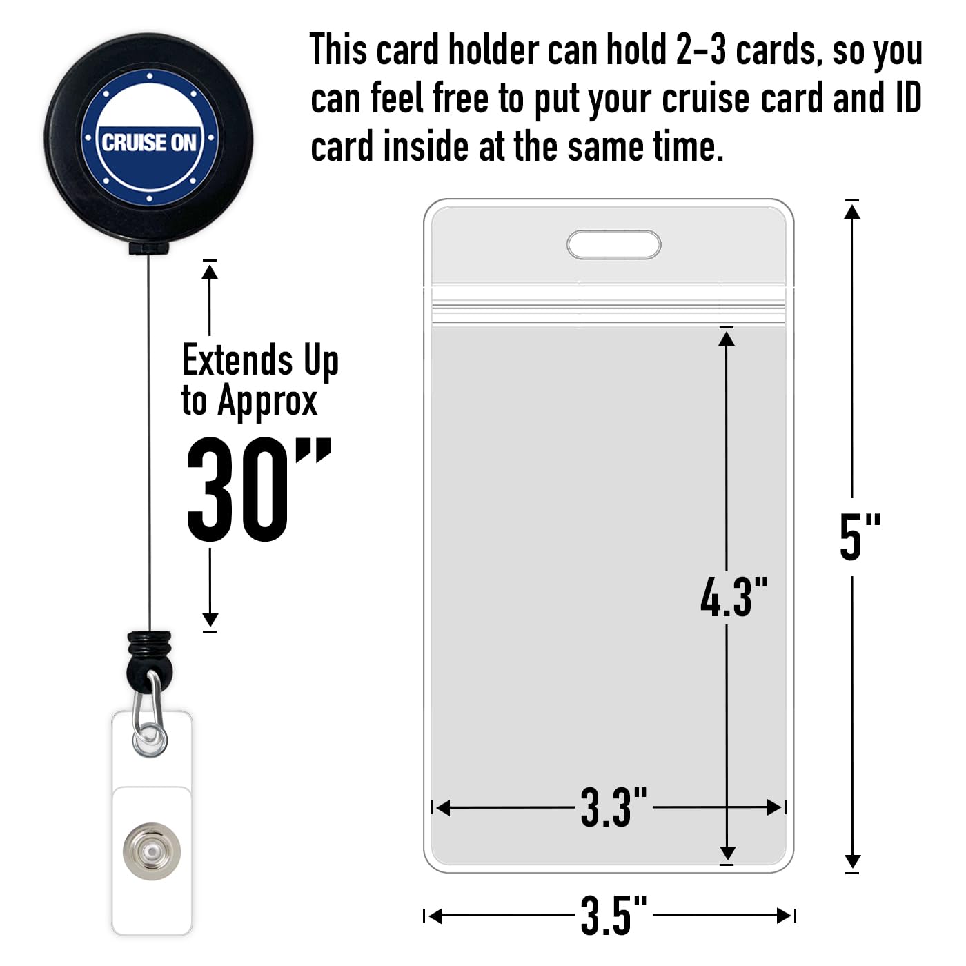 Cruise Lanyard with ID Holder & Badge Reel - 3 Pack for Ship Cards (Blue, Royal Blue, White) - Perfect for 2023-2025 Cruises