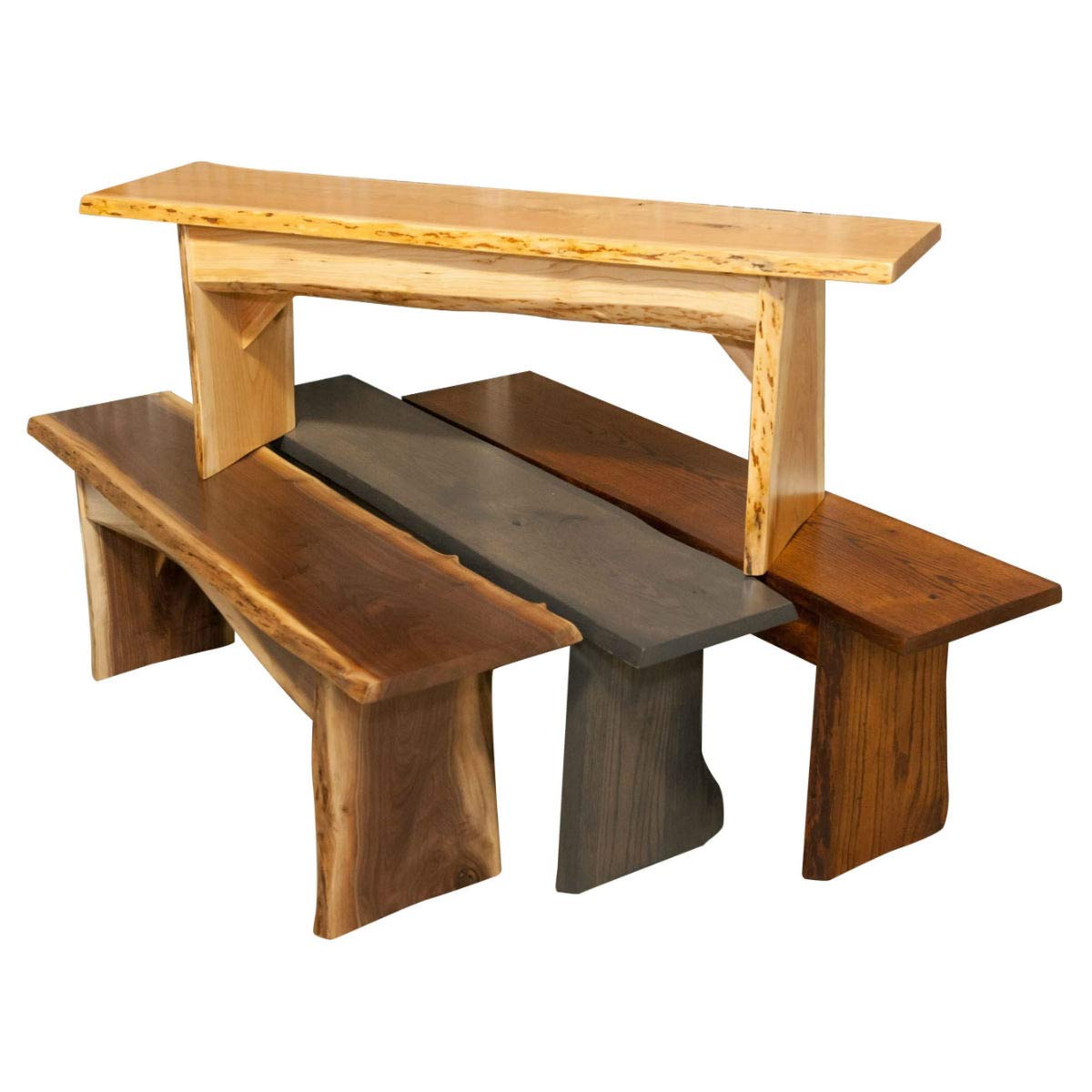Live Edge Wooden Bench - Solid Cherry Wood Dining Bench - Rustic Home Decor Furniture - Natural Edge Wood Slab Bench (5 Feet Long, Clear Coated) - Perfect for Farmhouse Dining Rooms, Kitchen Islands & Entryway Seating