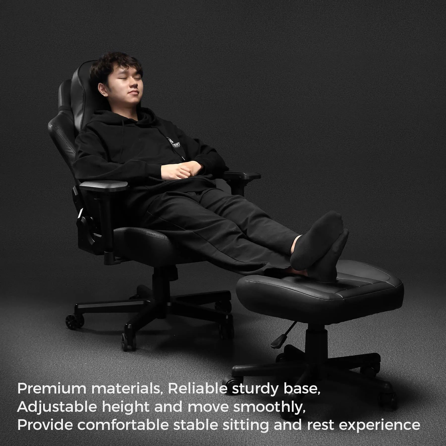Adjustable Rolling Footstool with Wheels - Portable and Ergonomic Ottoman for Living Room, Bedroom, Office - Perfect for Relaxation, Foot Support, and Extra Seating