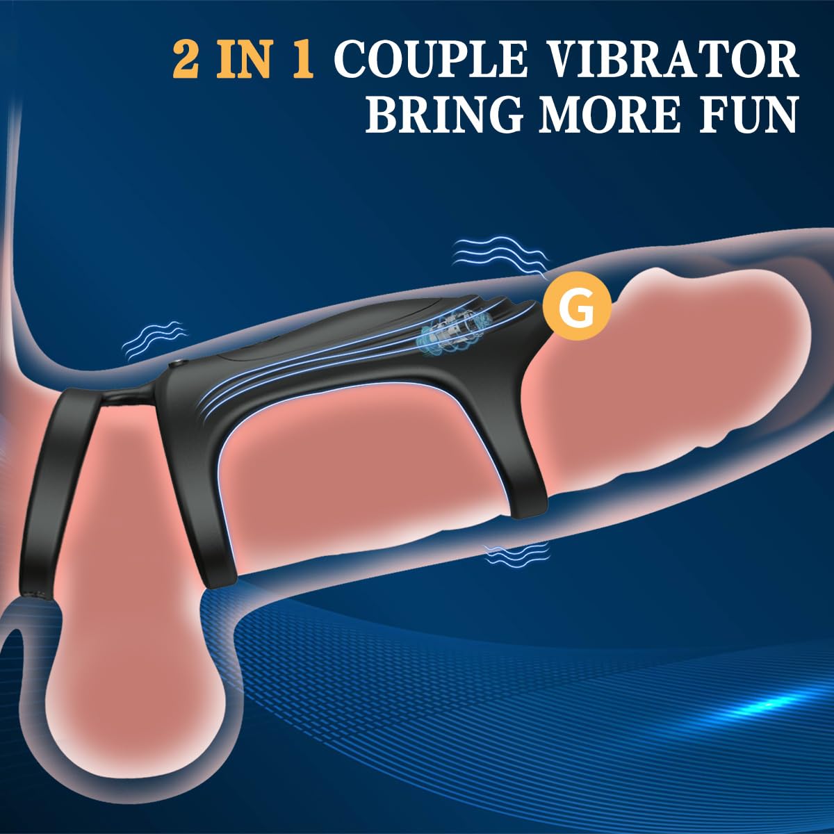 **Vibrating Cock Ring for Men - Stretchy Silicone Penis Ring with 9 Vibration Modes & APP Control - G-Spot Stimulator for Couples - Perfect for Foreplay & Enhanced Intimacy (Black)**