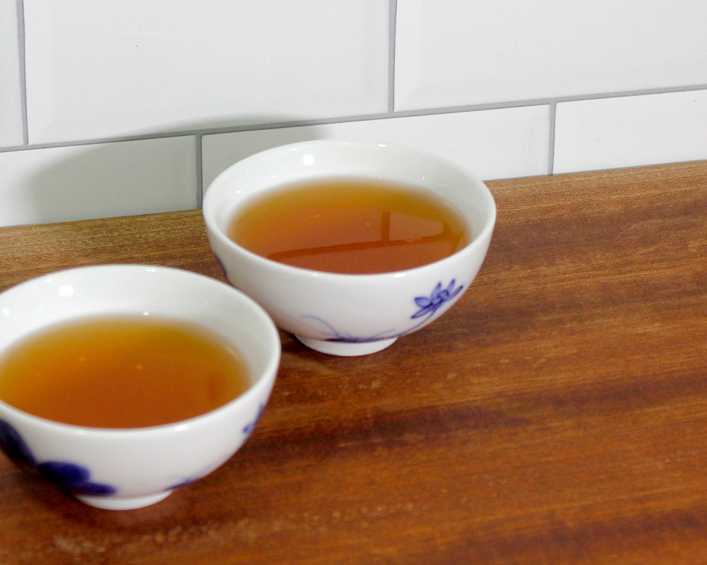 Blue Ceramic Flower Tea Cups Set of 2 - 2 oz Small Espresso Cups with Floral Design - Perfect for Tea, Coffee, Dessert & Home Decor
