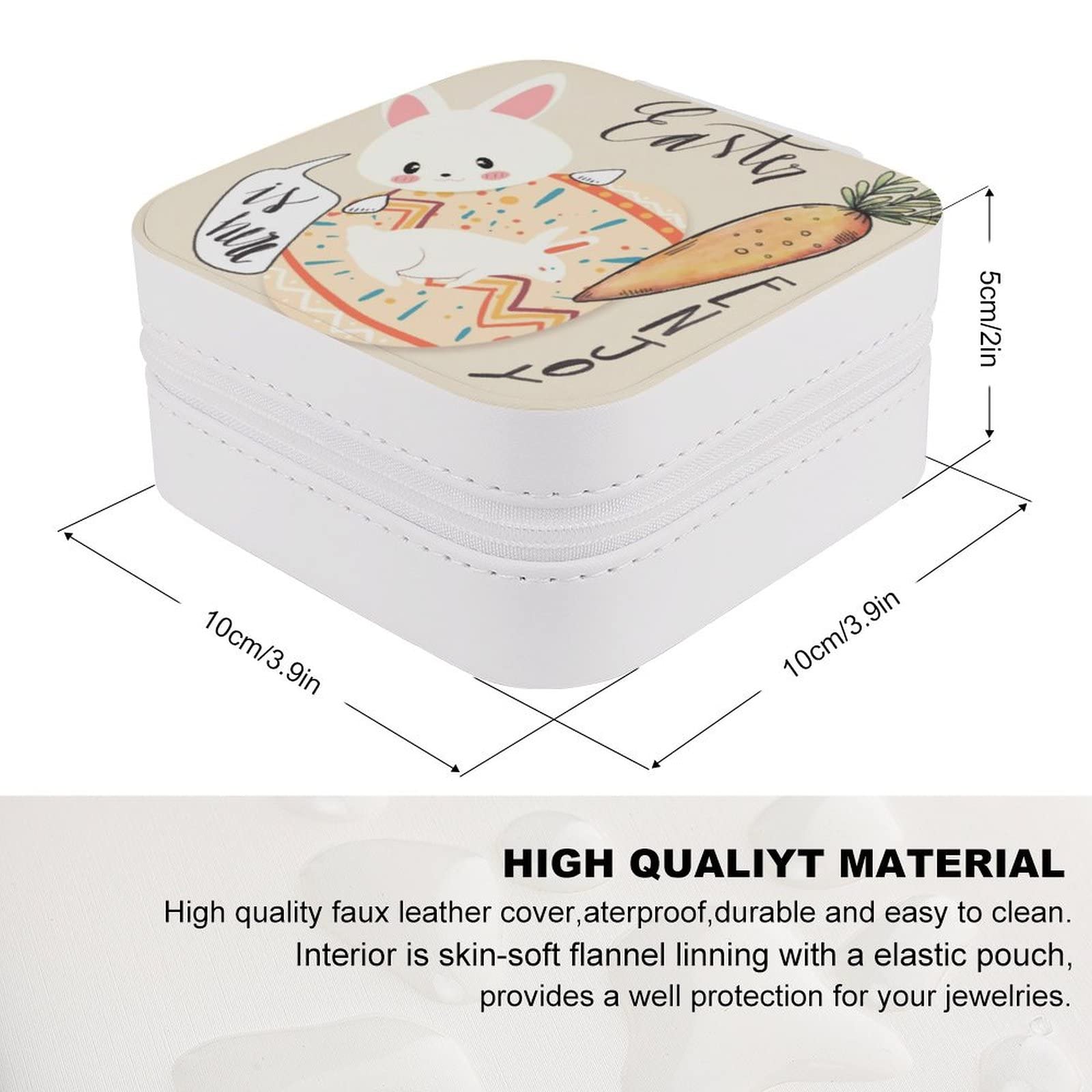 Small Jewelry Box - Portable Travel Organizer & Display Case for Rings, Earrings, Necklaces | Cute Rabbit Design | Perfect Gift for Women & Girls | Great for Travel, Home Storage & Gift Giving