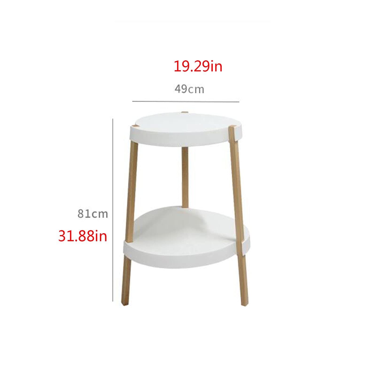 Round Wood Coffee Table with Storage Shelf - 19.29