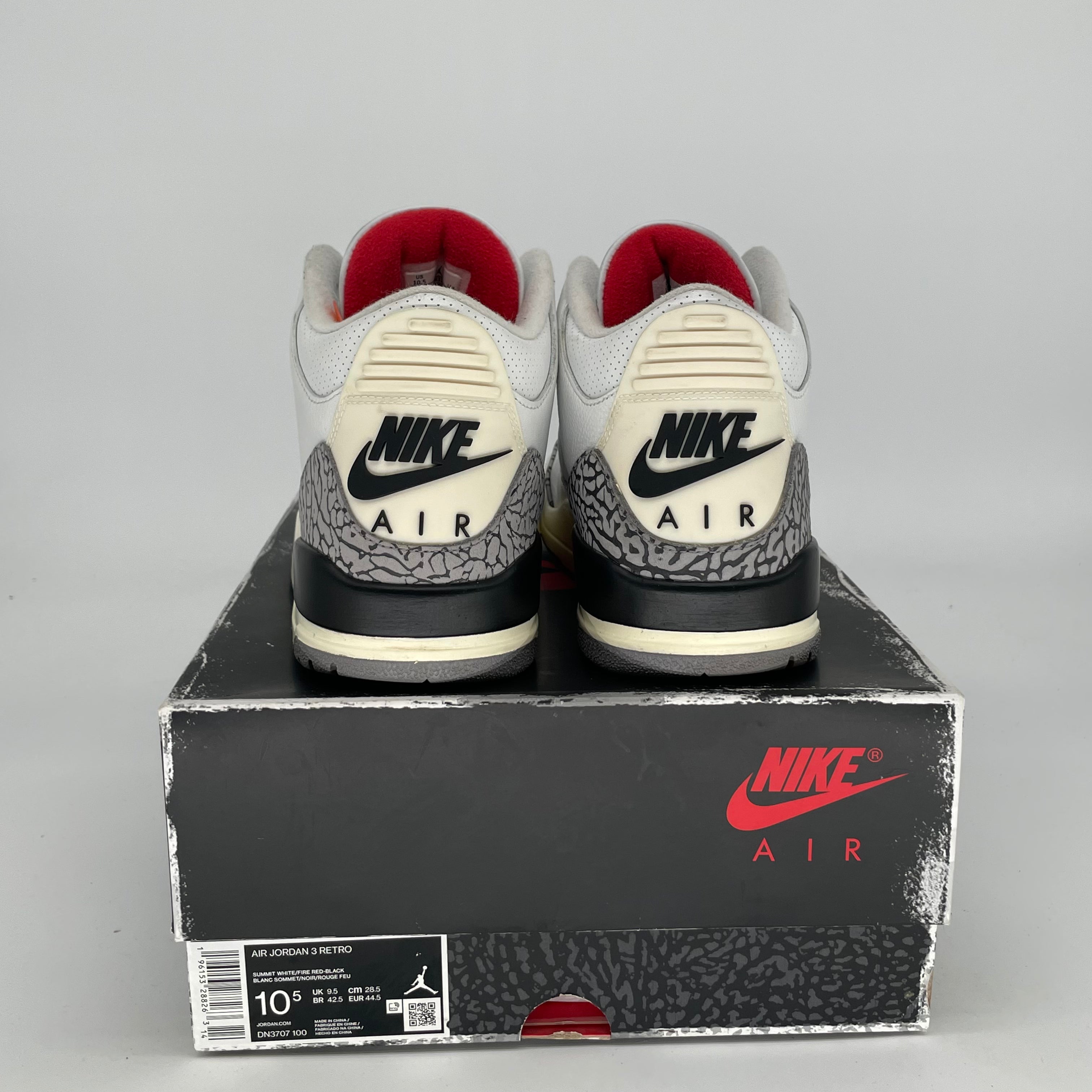 Original Air Jordan 3 White Cement Reimagined Sneakers - Men's Size 10.5 / Women's 12W (DN3707-100) - Retro Basketball Shoes for Streetwear & Casual Outfits