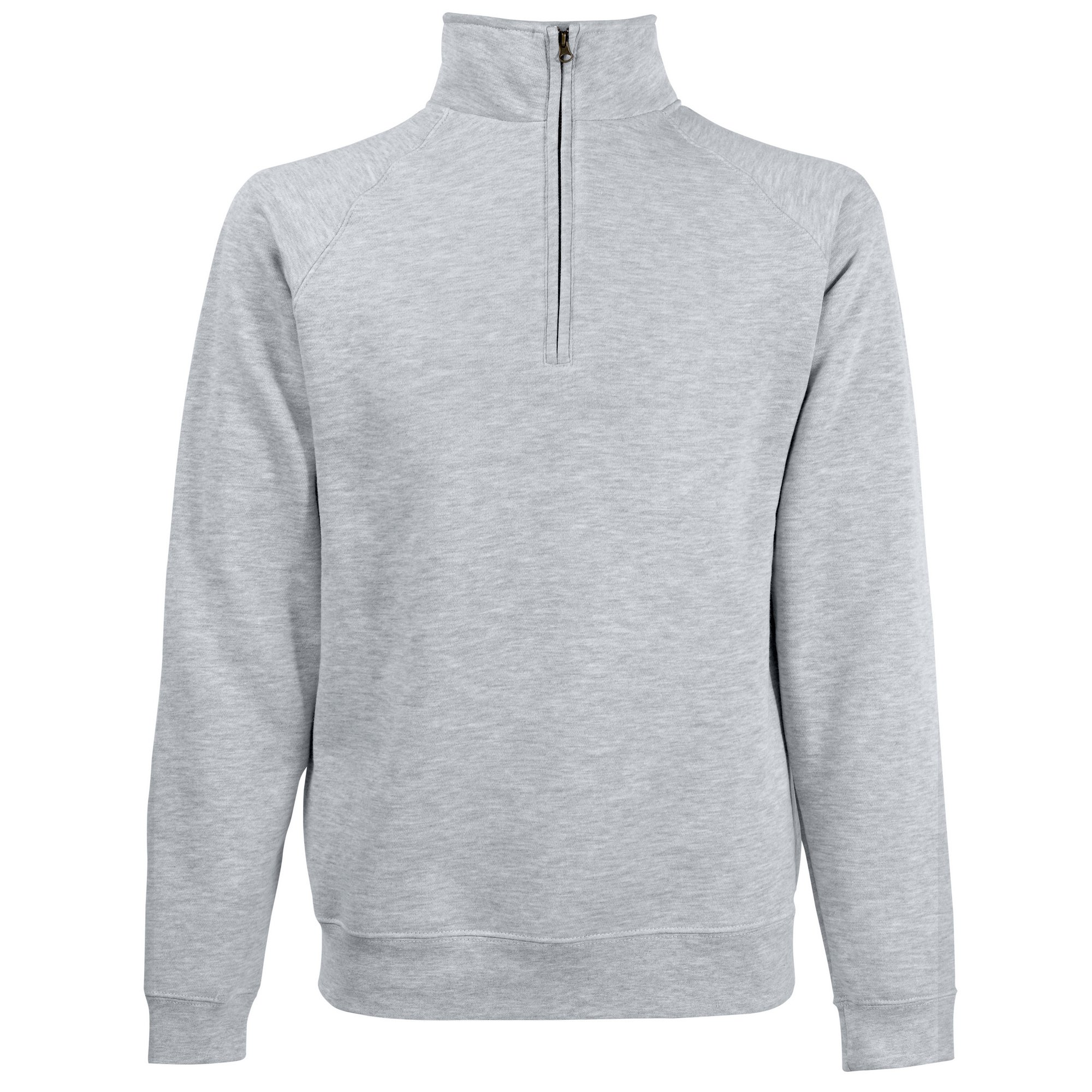 Fruit of the Loom Men's Zip Neck Sweatshirt - Medium Size, Heather Grey - Comfortable Casual Pullover for Everyday Wear, Workout & Outdoor Activities
