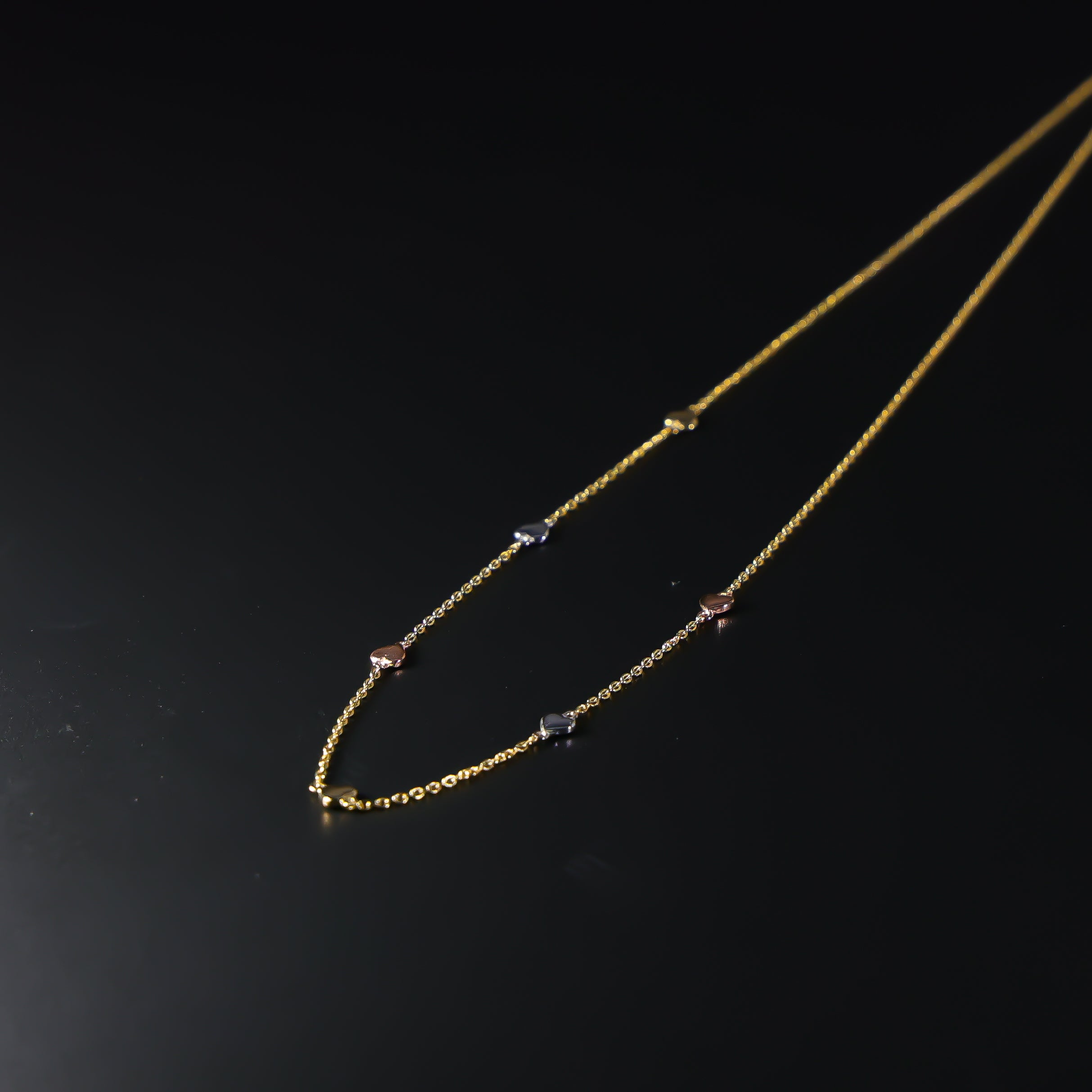 Gold Multi Heart Charm Necklace NK0318 - Elegant Layering Jewelry for Women, Perfect Gift for Valentine's Day, Anniversary & Special Occasions