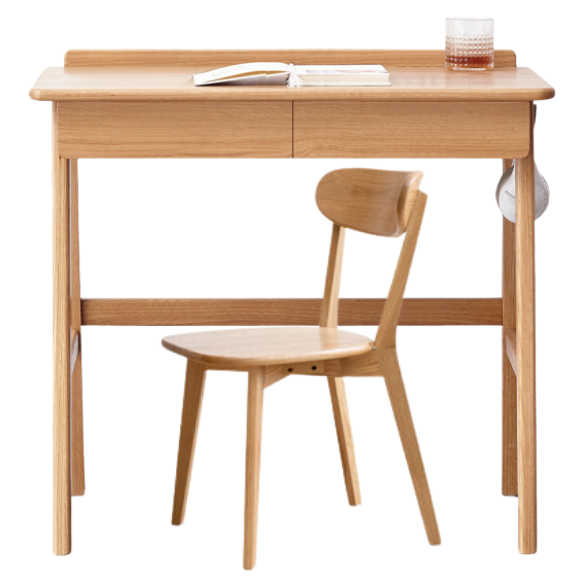 43.3x19.7x30.7 inch/ 110x50x78сm/ Natural Wood color/ a desk with two drawers + chair set