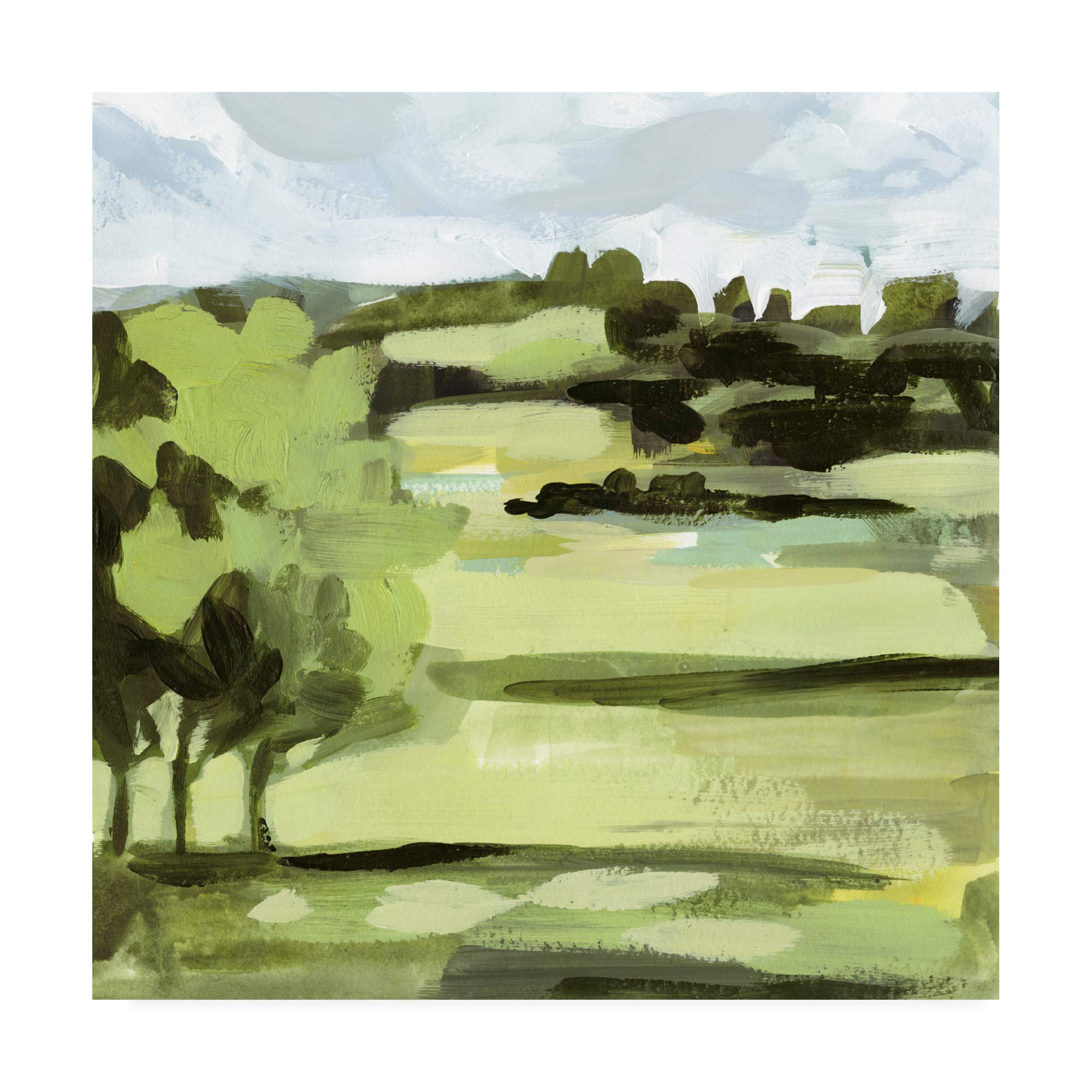 Victoria Borges Verdant Daze II 18x18 Canvas Art Print - Modern Abstract Wall Decor for Living Room, Bedroom & Office