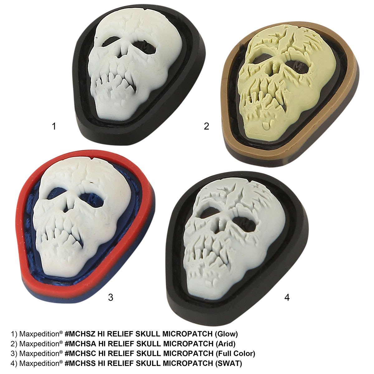 Hi Relief Skull Micro Morale Patch - Tactical Embroidered Badge for Military, Police, Outdoor Gear & Backpack Customization