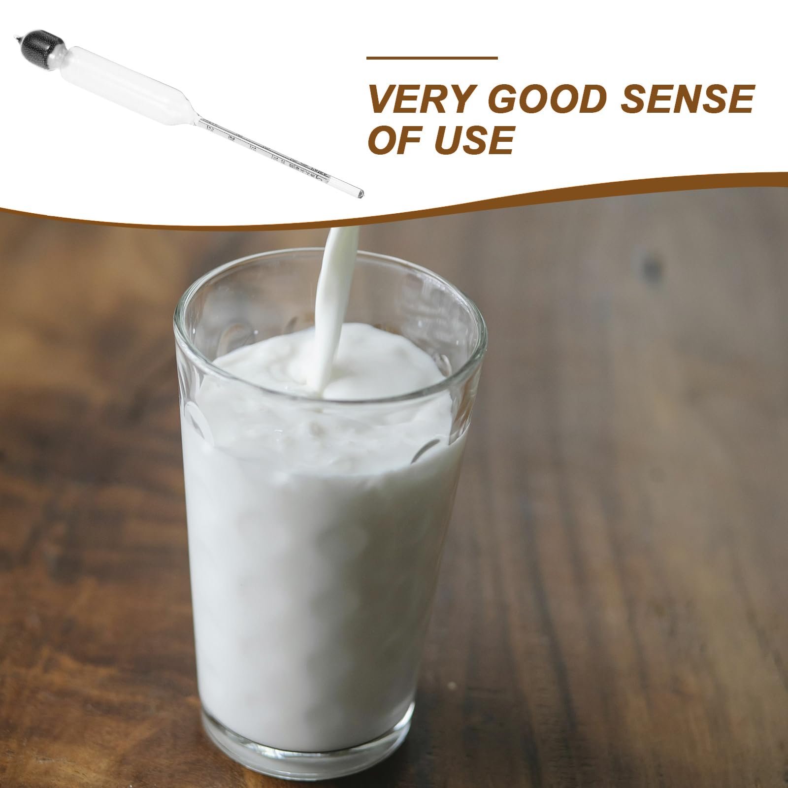 Amosfun Professional Lactometer for Milk Density Testing - Accurate Dairy Hydrometer for Milk, Whey & Cream - Essential Kitchen Tool for Cheesemaking, Dairy Farms & Home Brewing