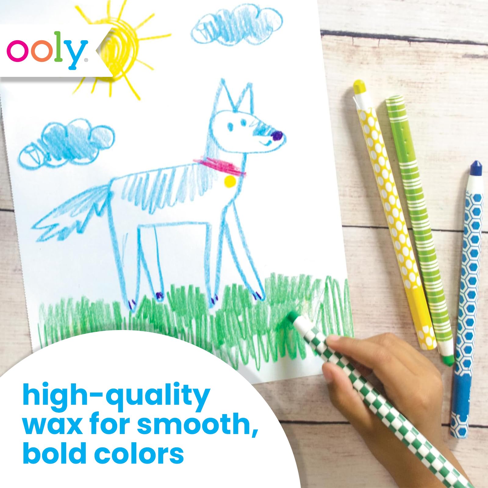 Ooly Color Appeel Crayon Sticks - 12 Peelable Wax Crayons for Kids Art Projects | 12 Unique Colors, Non-Toxic School Supplies & Easter Activities | Perfect for Classroom, Home Crafts & Gift Giving