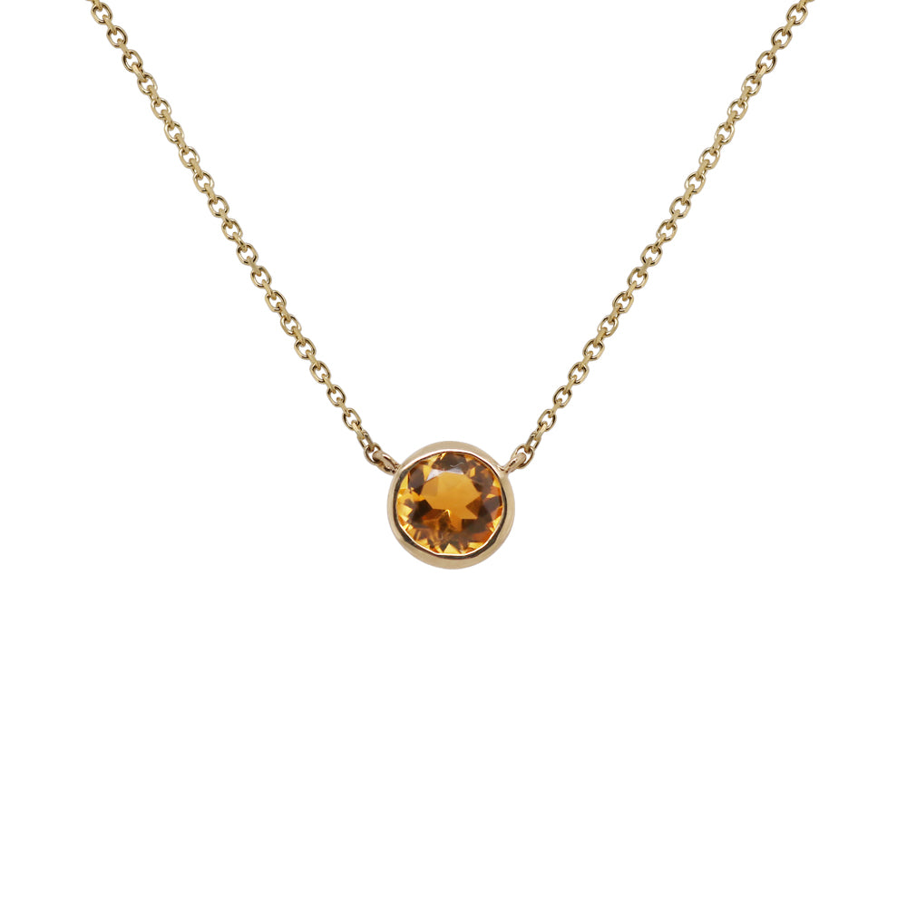14K Gold Gemstone Bezel Pendant Necklace - Elegant Dainty Jewelry for Women - Perfect for Everyday Wear, Gift Giving & Special Occasions