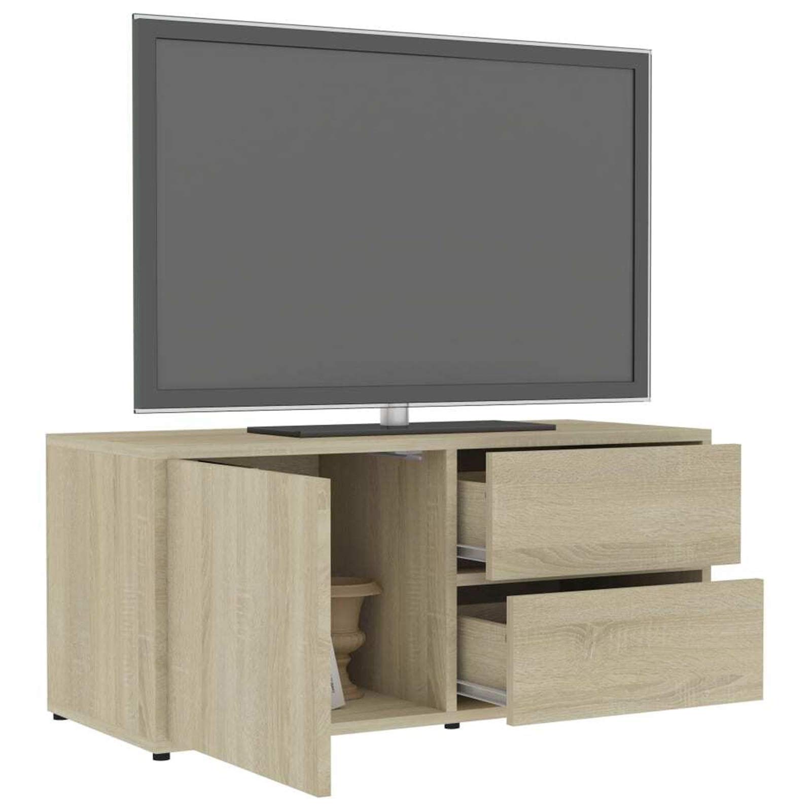 Fannor TV Stand with 2 Drawers & 1 Door - 60 Inch Wooden Entertainment Center for Living Room, Bedroom & Home Theater - Modern Brown TV Cabinet with Storage Shelves for TV, Gaming Console & Media Devices
