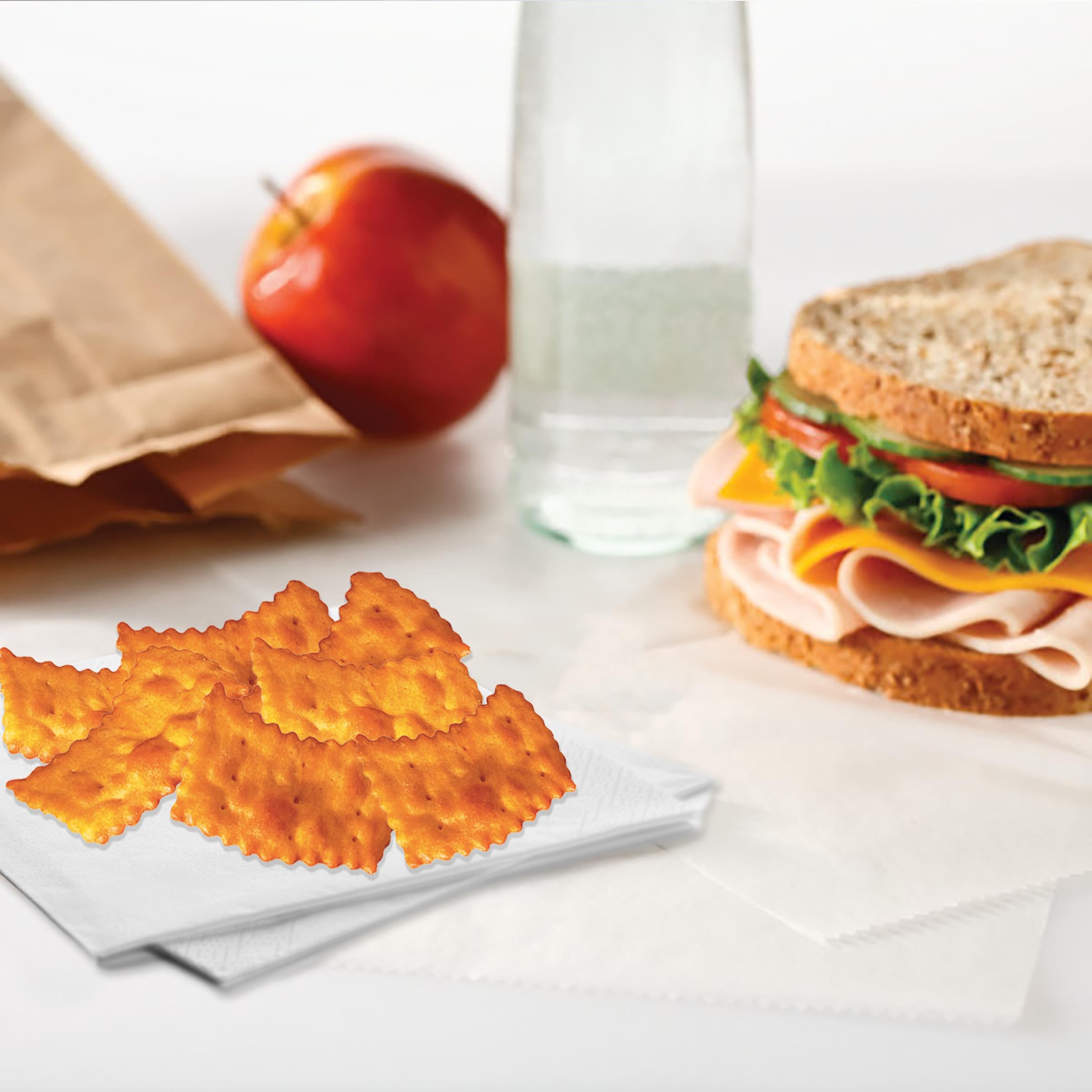 RITZ Toasted Chips Cheddar Cheese Crackers - 8.1 oz Party Snacks Pack - Perfect for Game Nights, Picnics & Office Snacking