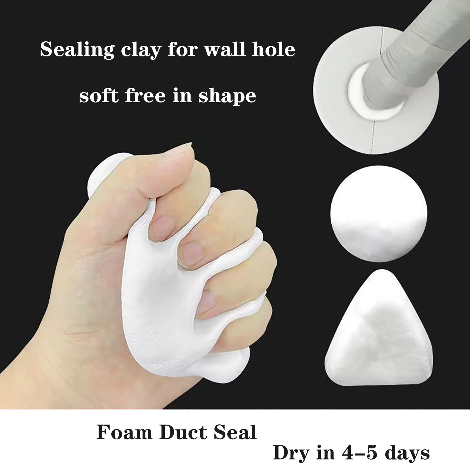 Duct Seal Repair Sealing Clay - 5 Pack White Seal Putty for Quick Mending | Drain Connections, Wall Holes & AC Vents | Waterproof, Flexible & Long-Lasting | Ideal for Plumbing, HVAC & Home Repairs