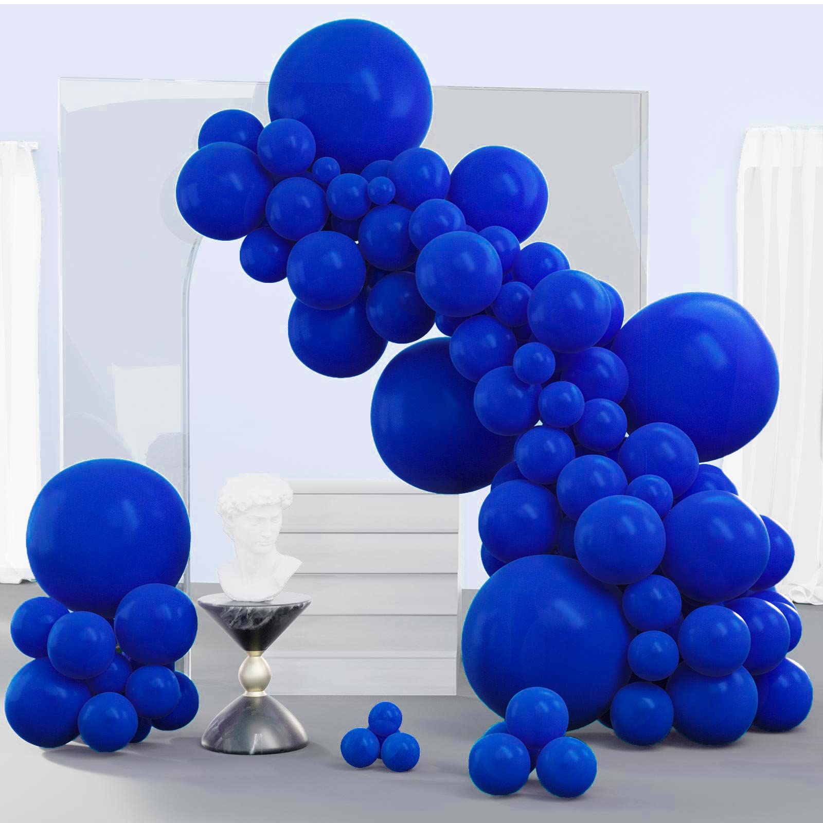 PartyWoo Persian Blue Balloons - 140 pcs Dark Blue Balloon Kit (18