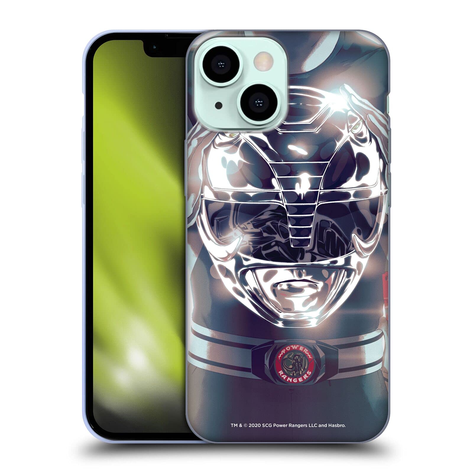 Power Rangers Black Ranger Retro iPhone 13 Mini Case | Officially Licensed Soft Gel Cover by Head Case Designs – Perfect for Fans & Everyday Protection