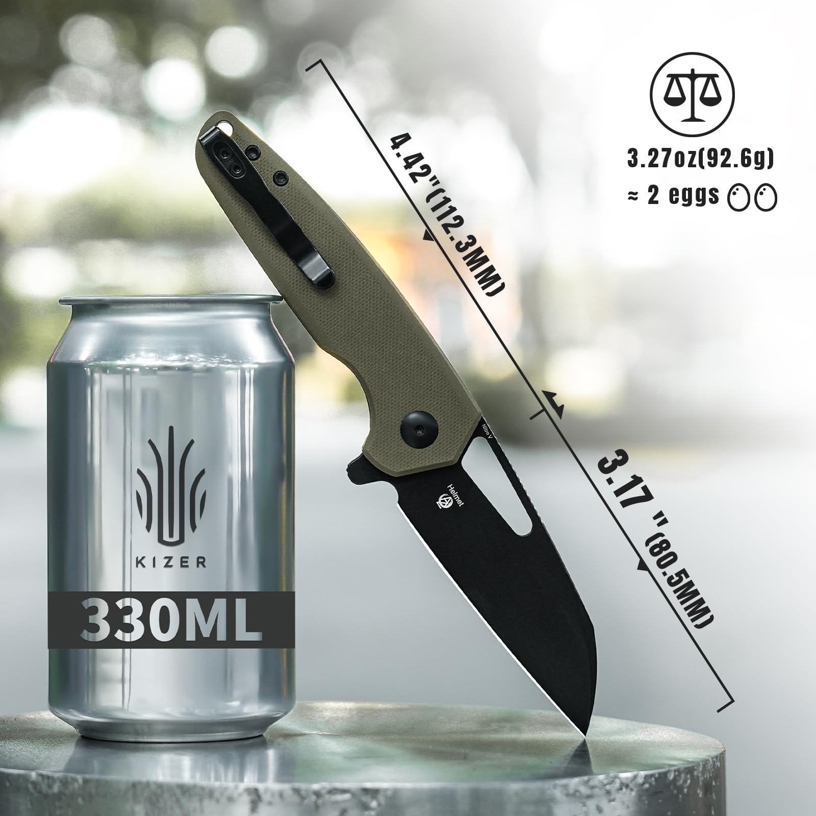 Kizer V3557M2 Folding Pocket Knife - 3.17