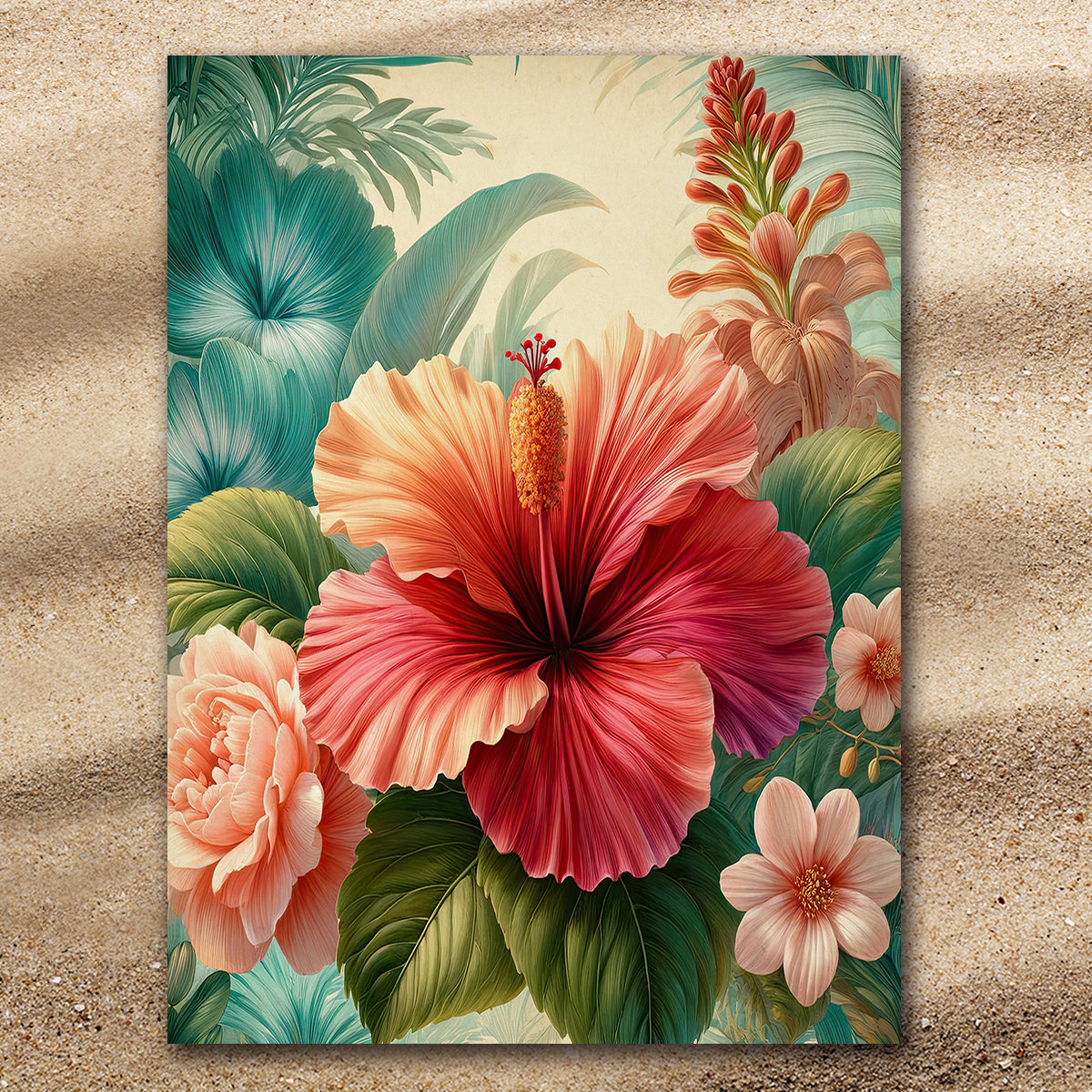 Premium Extra Large Hibiscus Flower Beach Towel - Soft, Absorbent & Quick-Drying for Pool, Beach, Yoga & Outdoor Activities