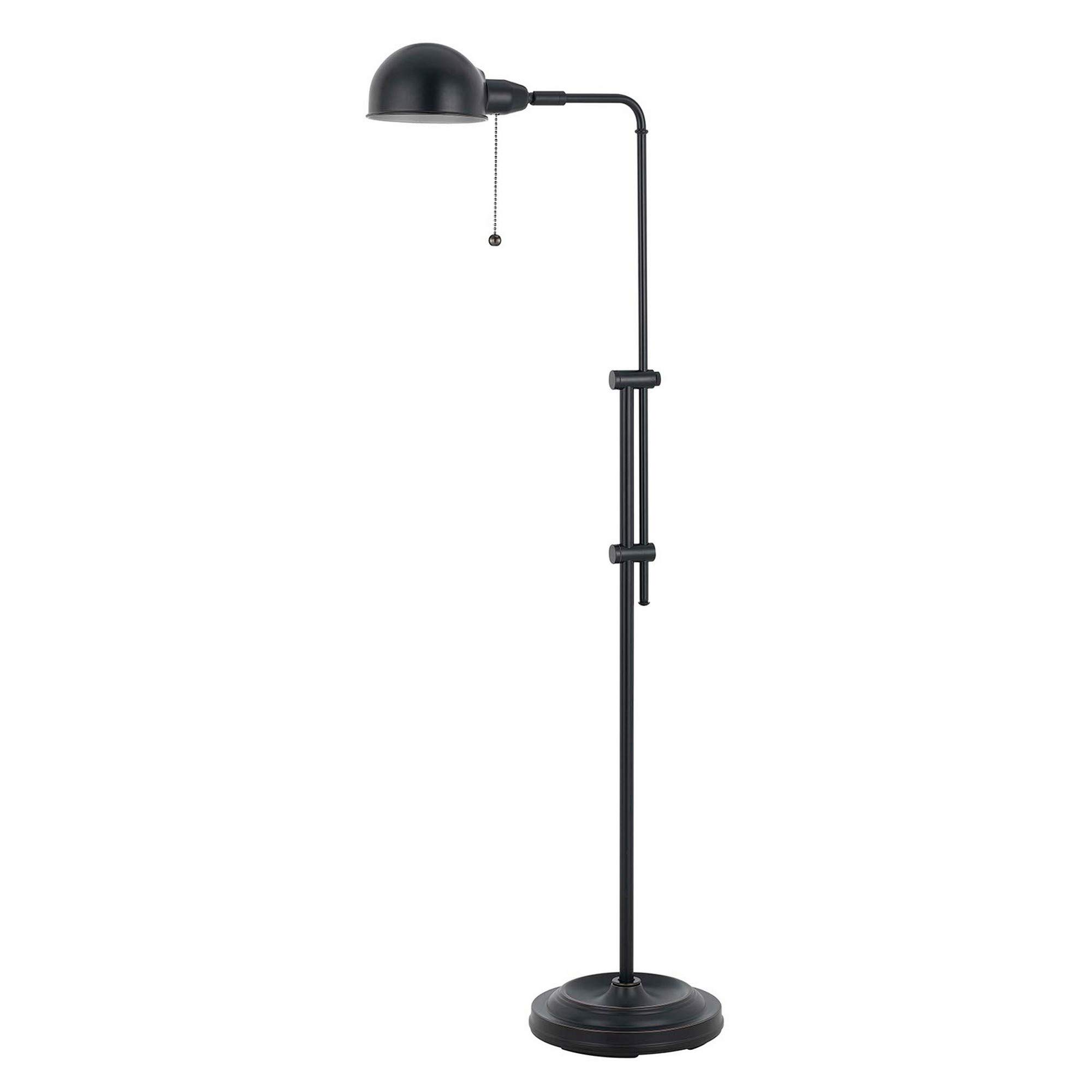Adjustable Height Metal Pharmacy Lamp with Pull Chain Switch - Black - Perfect for Reading, Crafting & Home Office Lighting