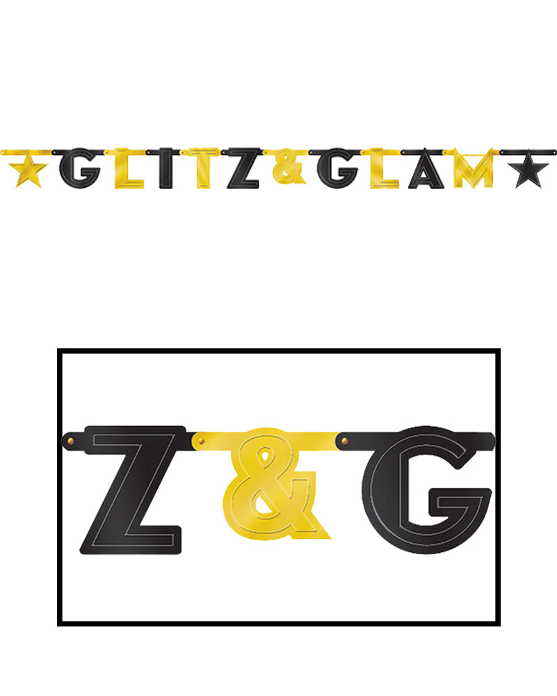 20s Glitz and Glam Foil Banner 2m - Vintage Art Deco Party Decor for Wedding, Birthday & New Year Celebrations - Perfect for Wall Decorations and Photo Backdrops