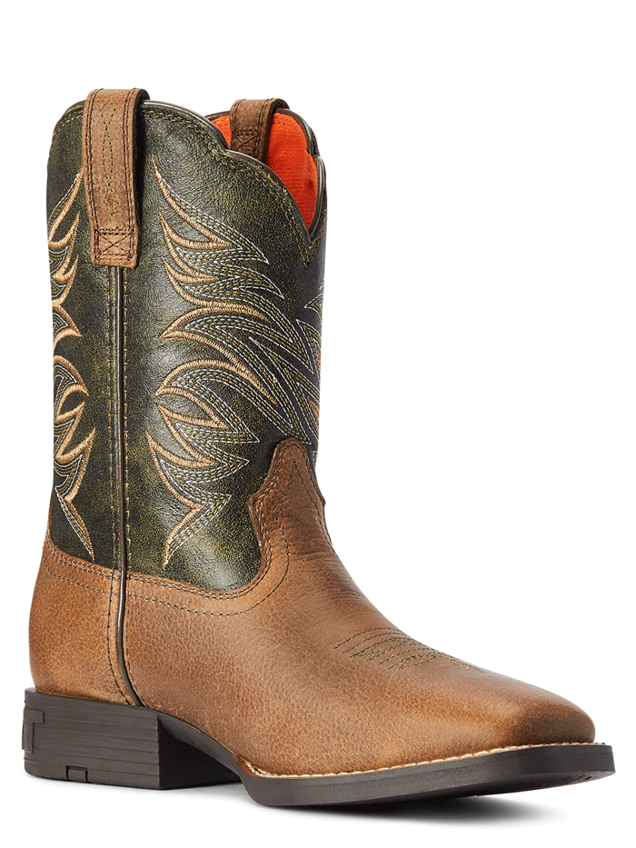 Ariat Kids Firecatcher Western Boots - Distressed Brown Leather Cowboy Boots for Boys & Girls | Perfect for Rodeo, Horseback Riding & Western Fashion