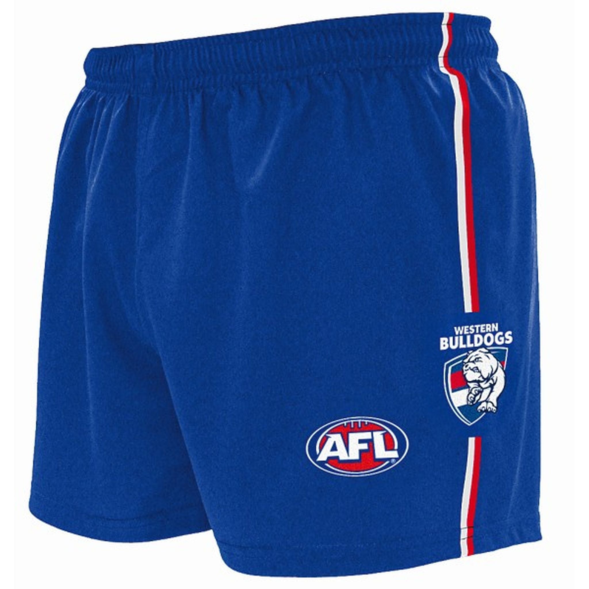 Burley Sekem Western Bulldogs AFL Replica Kids Shorts - Boys' Football Training Shorts for Youth Sports & Casual Wear