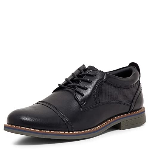 Steve Madden Boys' Oliverr Oxford Shoes - Classic Leather School Shoes for Kids, Comfortable & Durable Dress Shoes for Boys, Perfect for School, Church & Formal Occasions